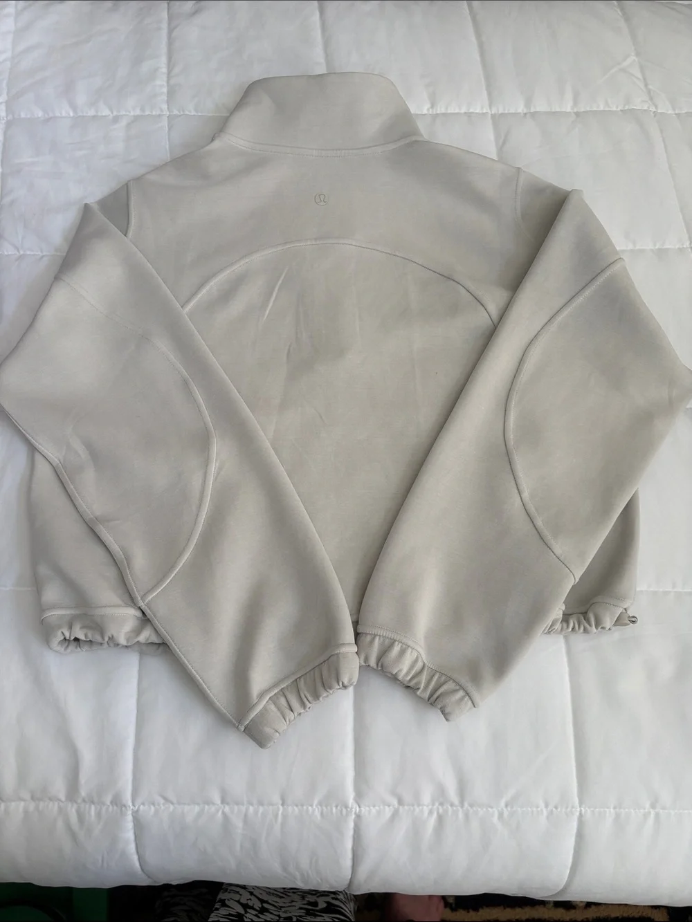 lululemon athletica soft stream half zip bone color size 4 jacket